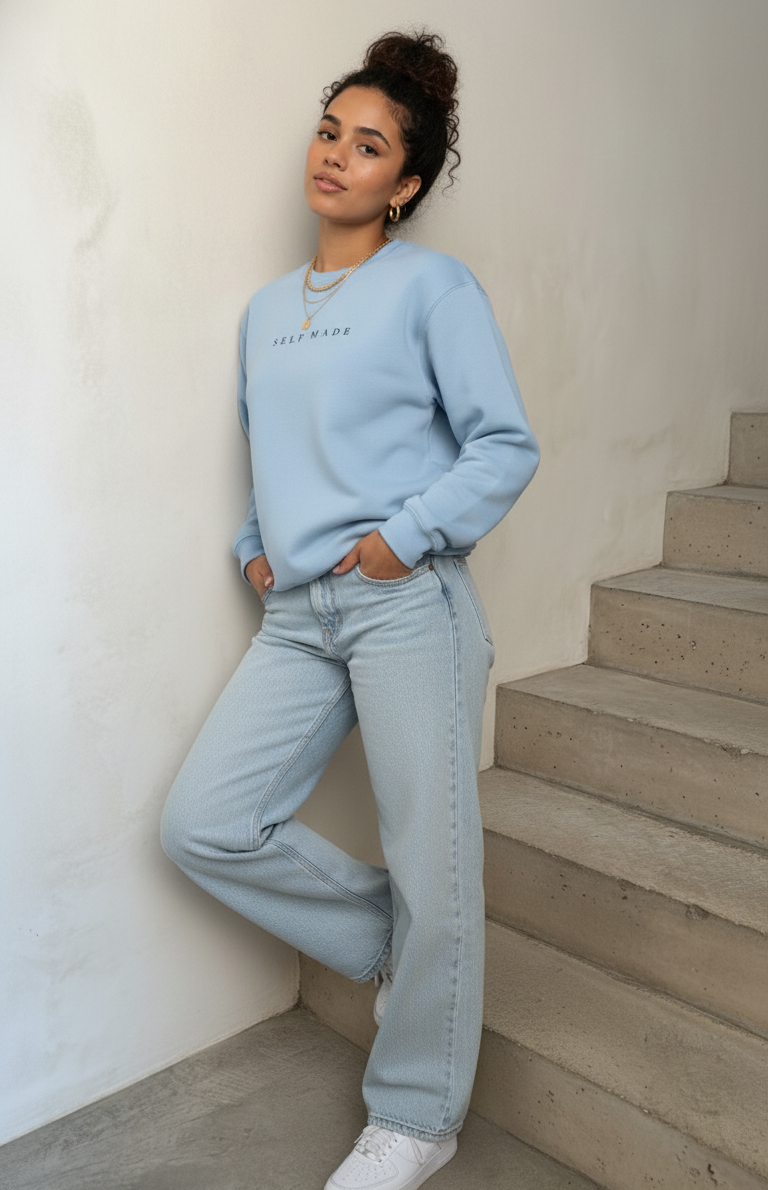 Self Made Women’s Oversized Blue Sweatshirt