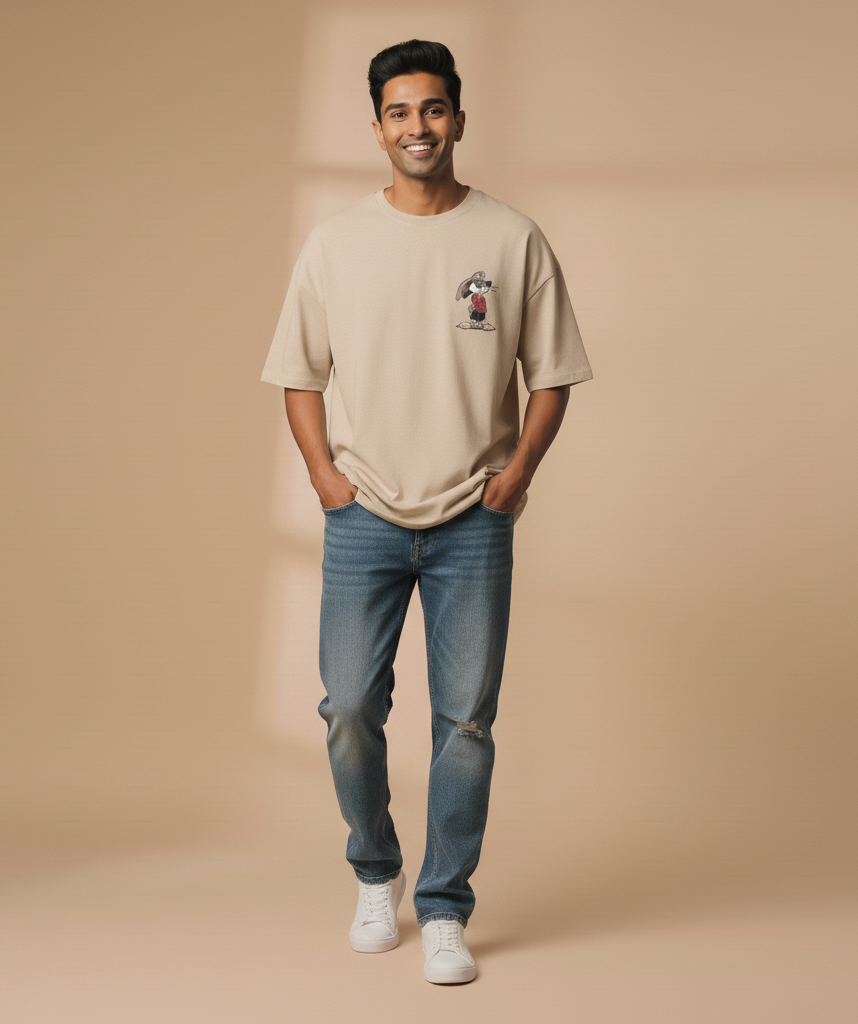 Cool Vibes Oversized Men’s T-Shirt – Minimal Street Aesthetic Tee