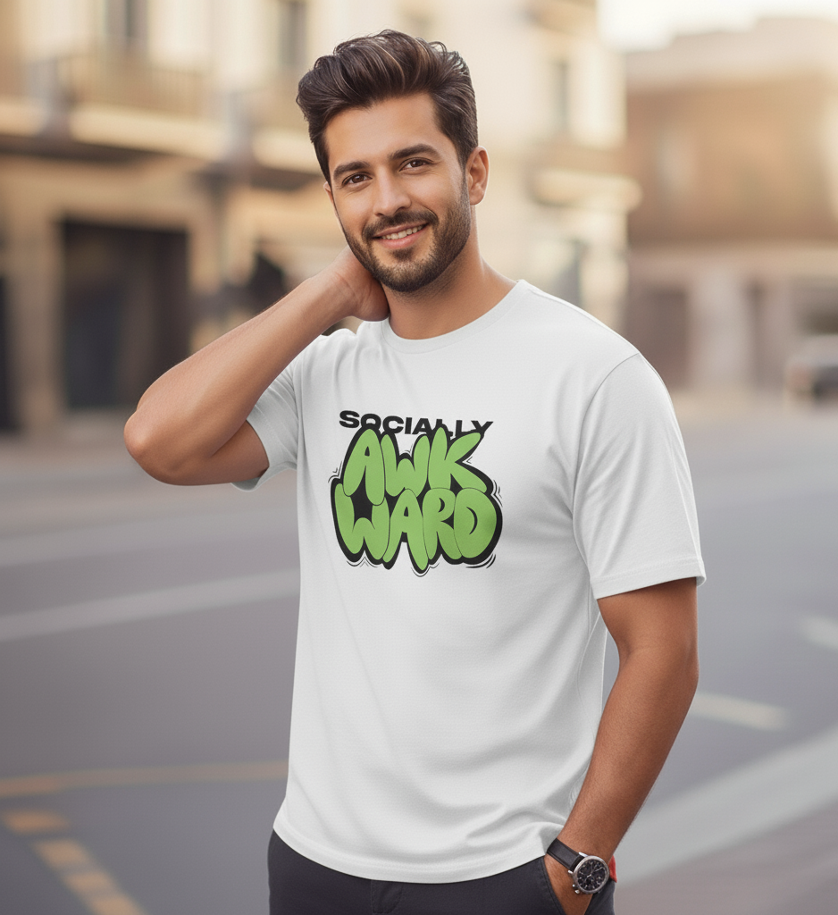 Socially Awkward Unisex Oversized T-Shirt – Funny Graphic Streetwear Tee