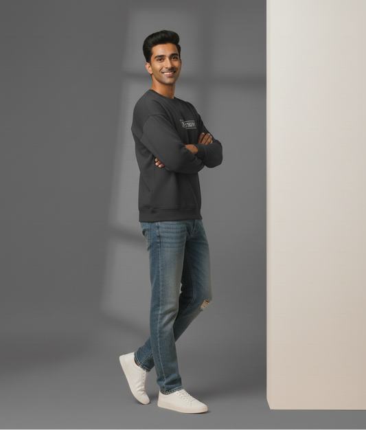 Be Legendary Men’s Black Sweatshirt – Minimal Motivational Streetwear