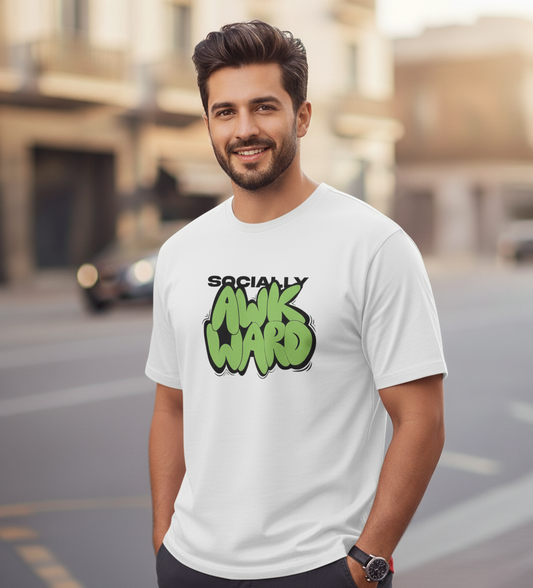 Socially Awkward Unisex Oversized T-Shirt – Funny Graphic Streetwear Tee