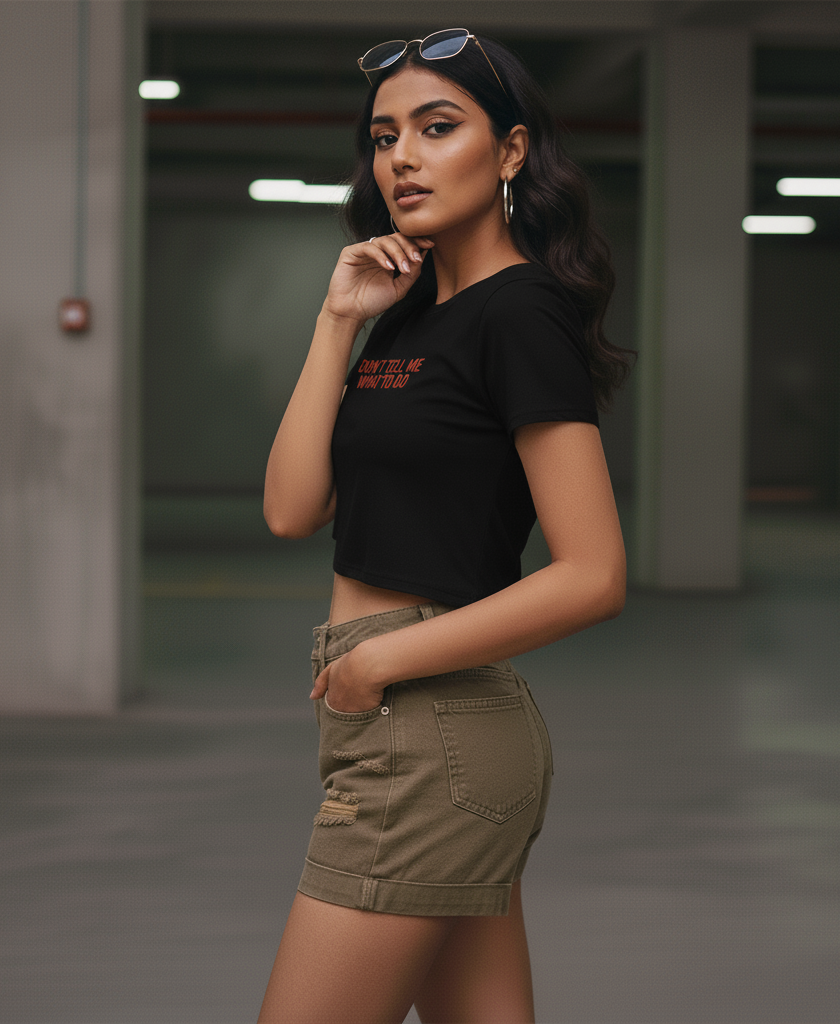 “Don’t Tell Me What To Do” Women’s Crop Top – Evora Streetwear