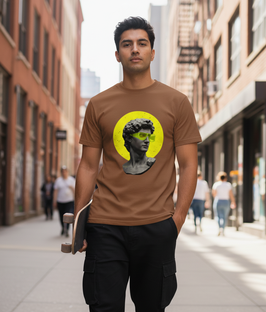 Men's Abstract Ink Graphic Oversized T-Shirt - Streetwear Cotton Tee