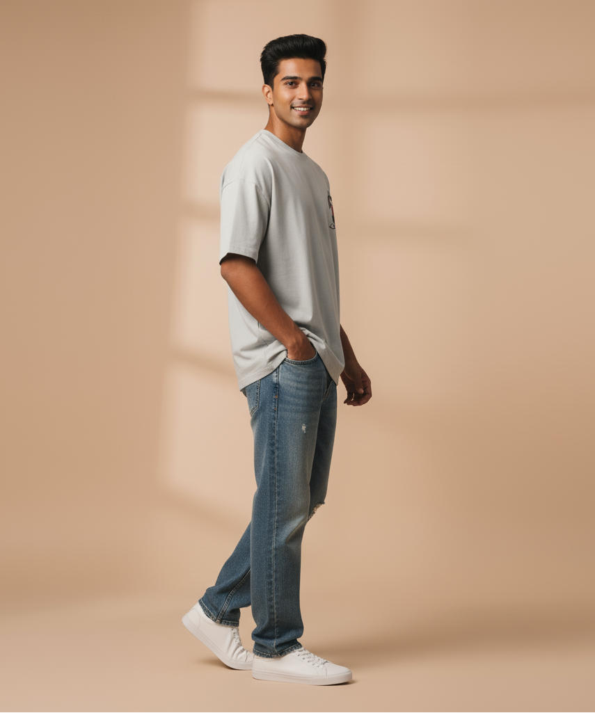 Cool Vibes Oversized Men’s T-Shirt – Minimal Street Aesthetic Tee