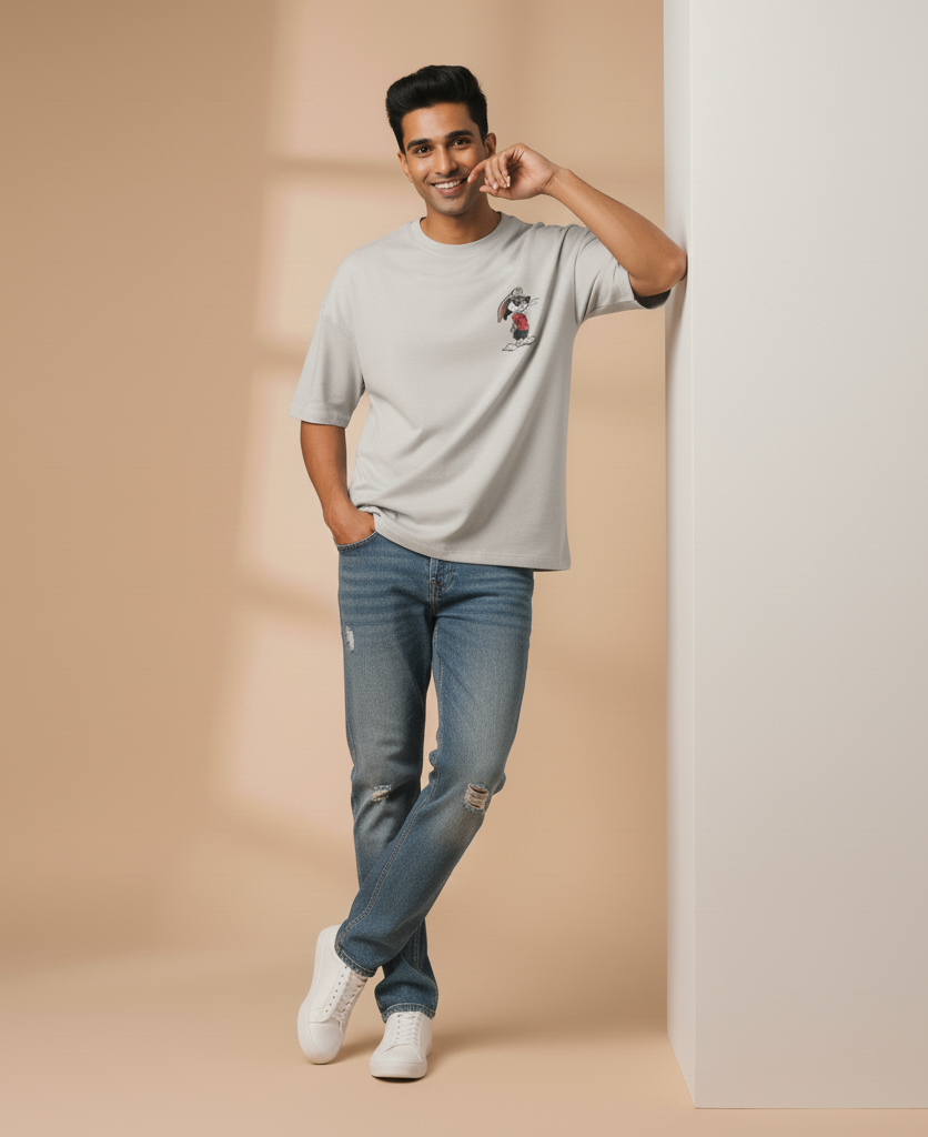 Cool Vibes Oversized Men’s T-Shirt – Minimal Street Aesthetic Tee