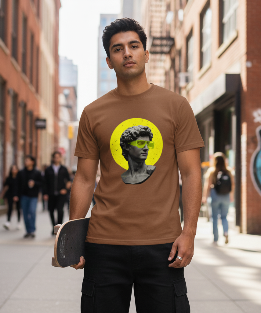 Men's Abstract Ink Graphic Oversized T-Shirt - Streetwear Cotton Tee