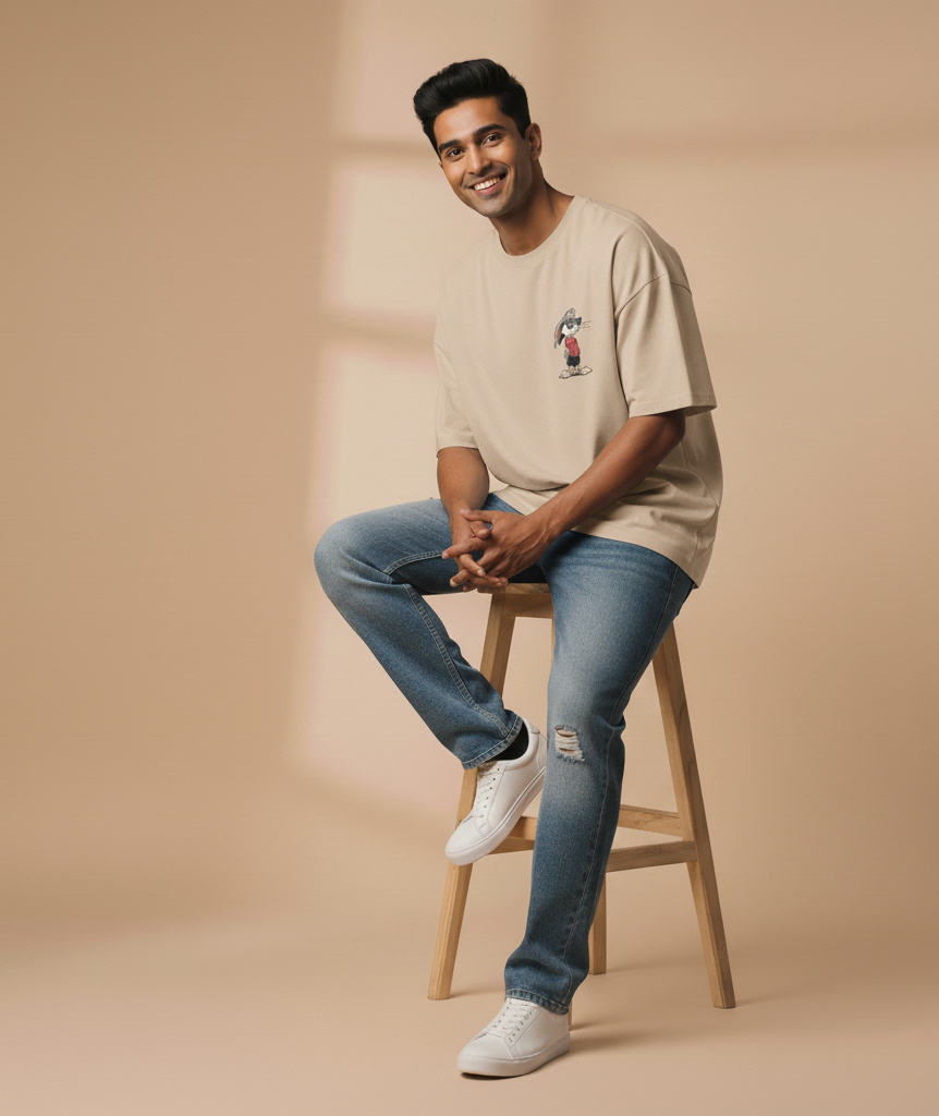 Cool Vibes Oversized Men’s T-Shirt – Minimal Street Aesthetic Tee