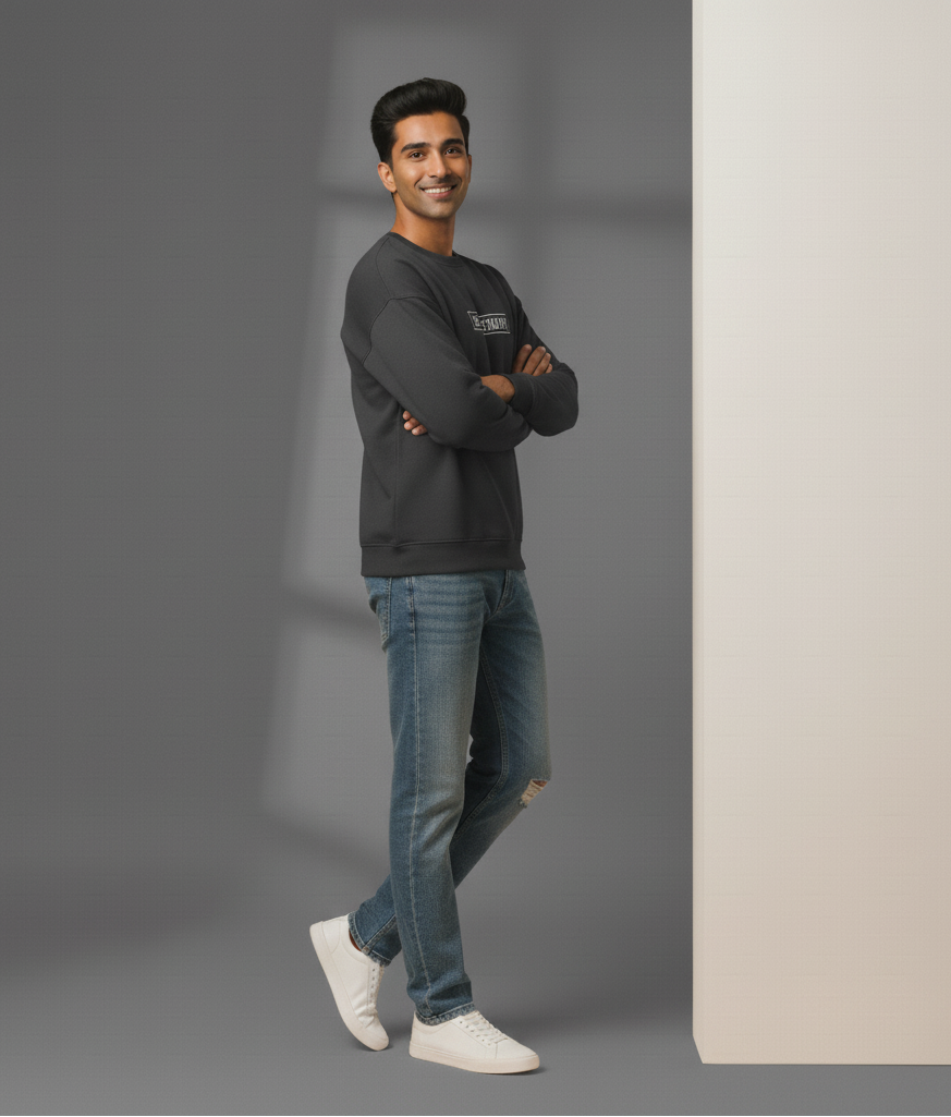 Be Legendary Men’s Black Sweatshirt – Minimal Motivational Streetwear