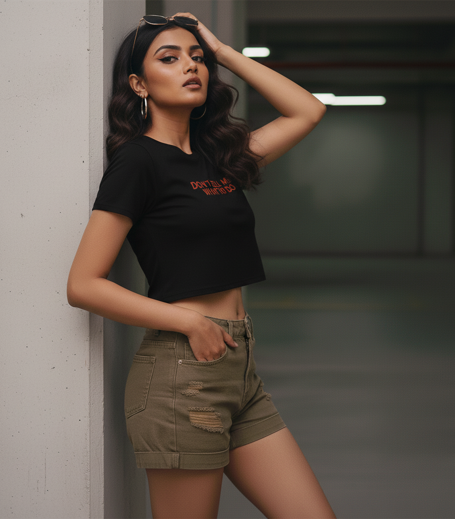 “Don’t Tell Me What To Do” Women’s Crop Top – Evora Streetwear