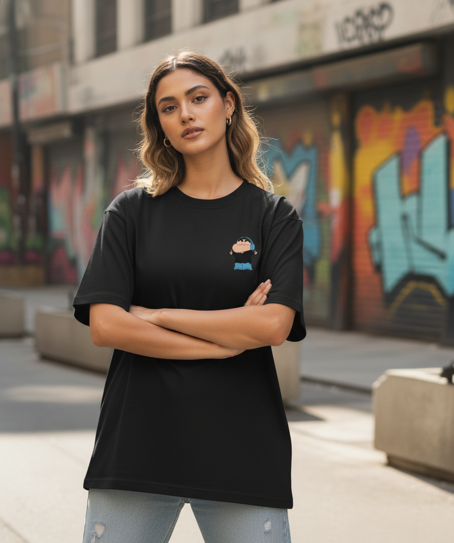 Shinchan Vibe Unisex Oversized T-Shirt – Playful Streetwear by Evora