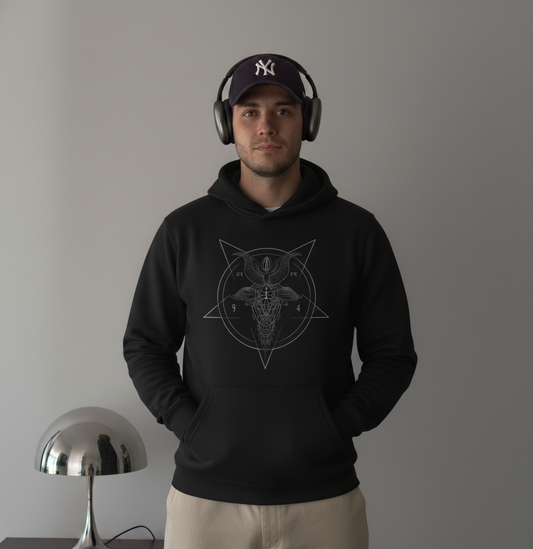“Baphomet Sigil Premium Black Hoodie – Dark Aesthetic Streetwear”
