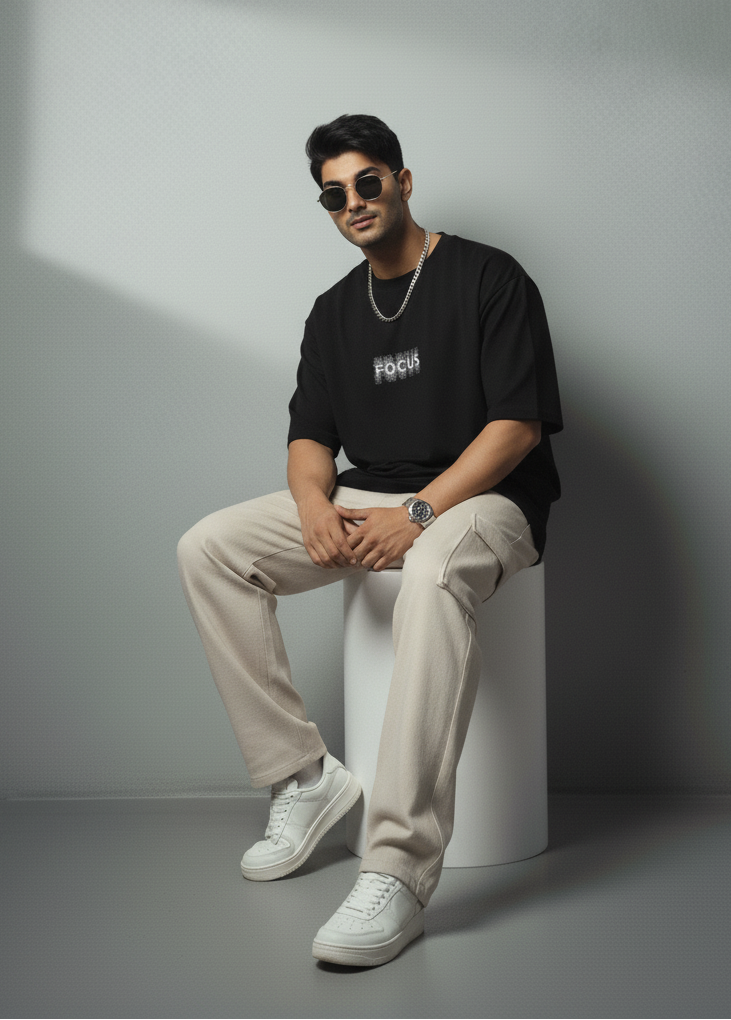 Evora “FOCUS” Oversized Men’s T-Shirt