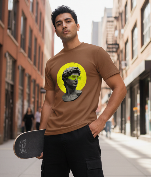 Men's Abstract Ink Graphic Oversized T-Shirt - Streetwear Cotton Tee