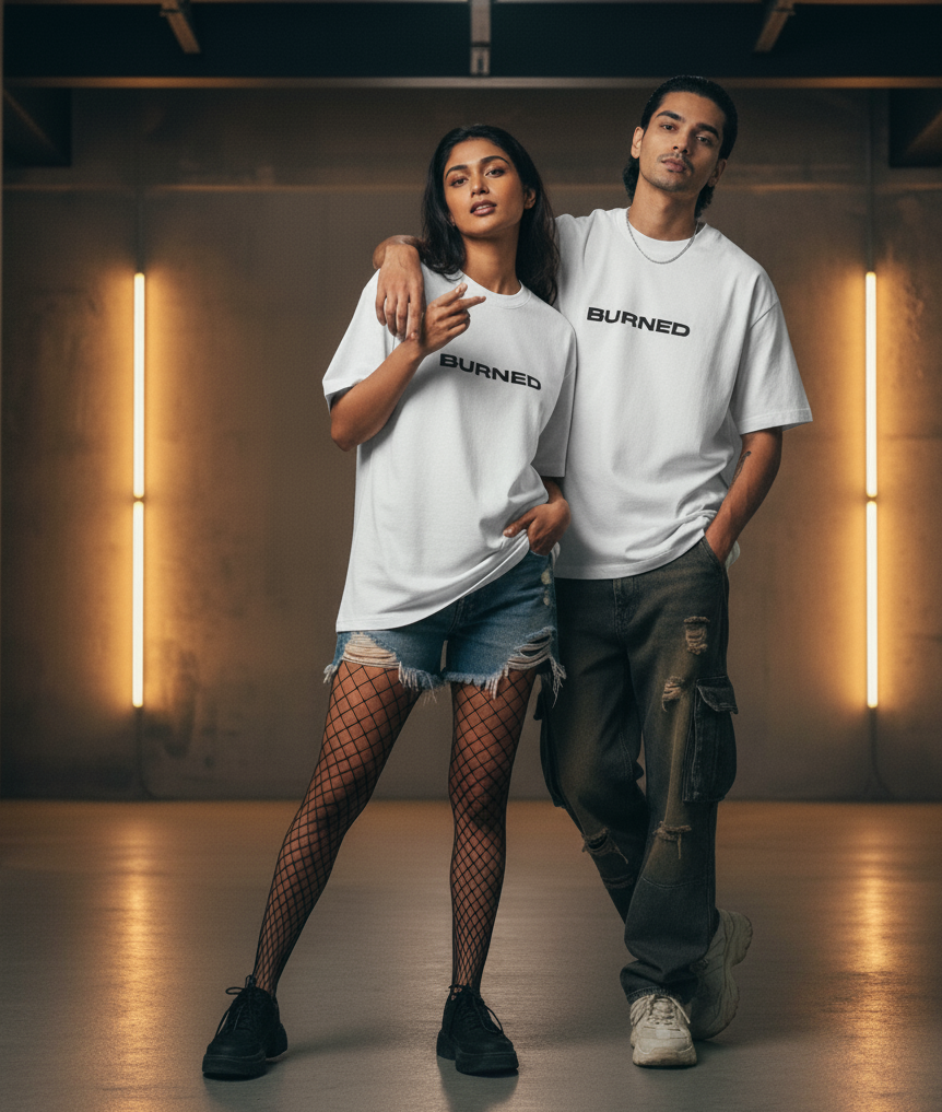 Evora “BURNED” Unisex Oversized T-Shirt
