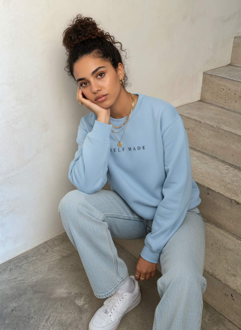 Self Made Women’s Oversized Blue Sweatshirt