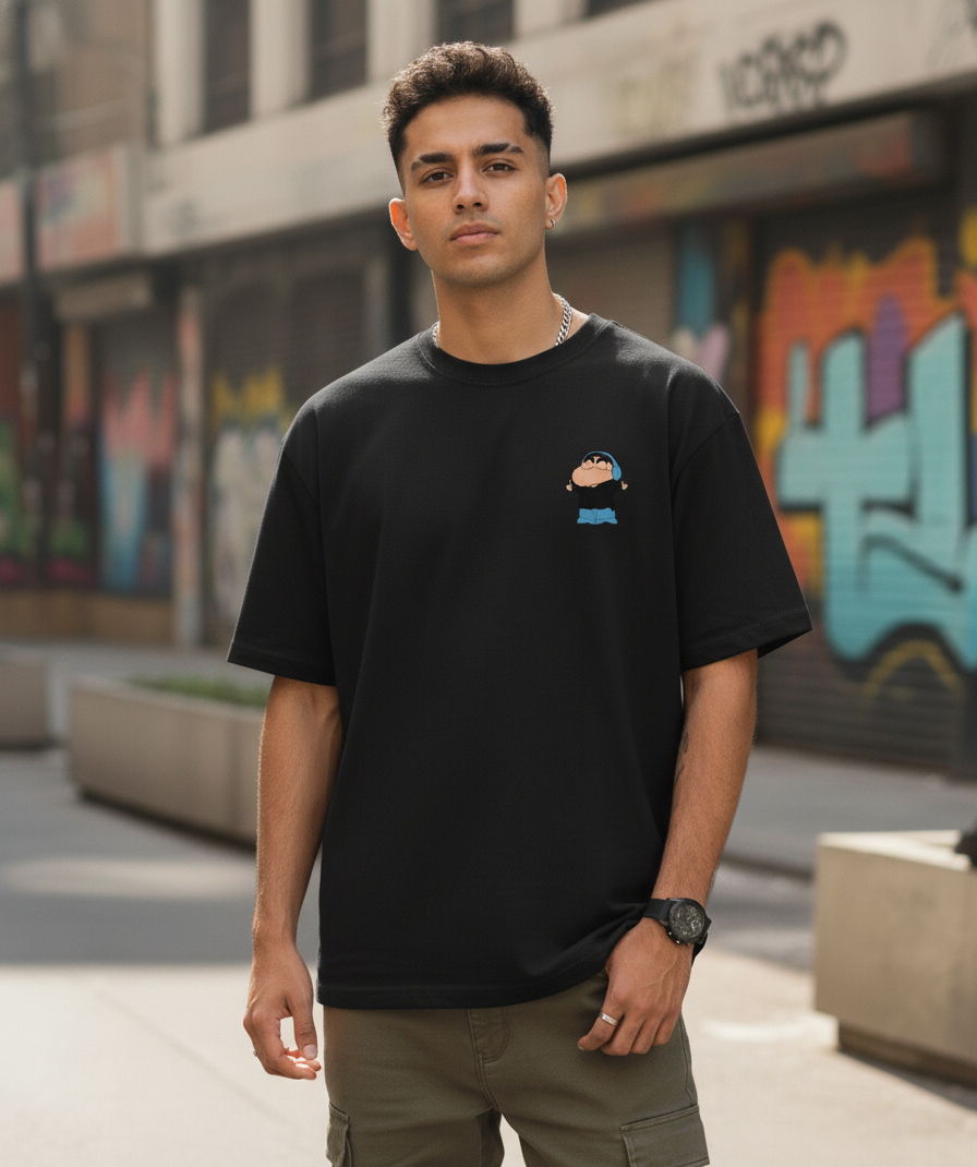 Shinchan Vibe Unisex Oversized T-Shirt – Playful Streetwear by Evora