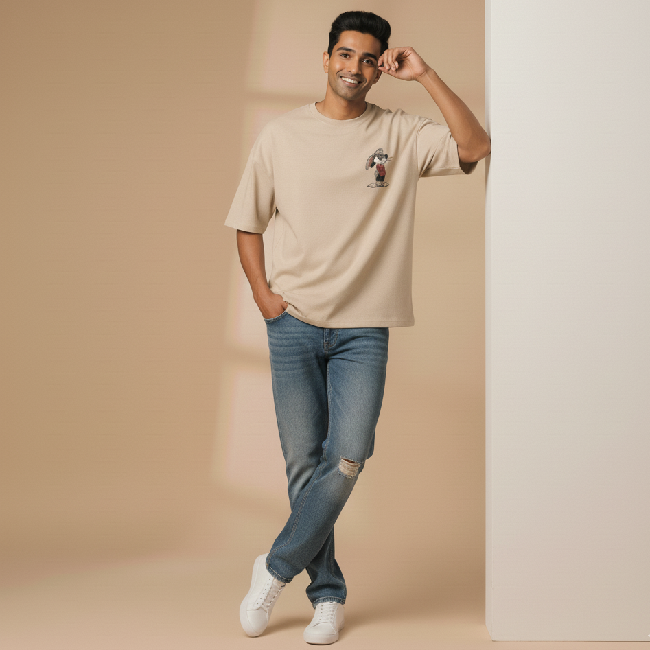 Cool Vibes Oversized Men’s T-Shirt – Minimal Street Aesthetic Tee