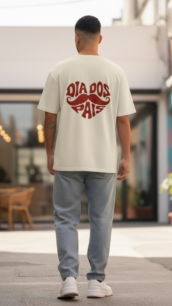 Dia Dos Pais" Oversized T-Shirt | Heart Shaped Oversize Tshirt