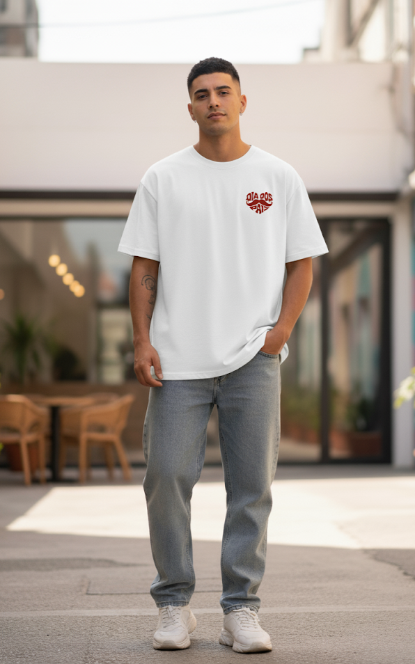 Dia Dos Pais" Oversized T-Shirt | Heart Shaped Oversize Tshirt